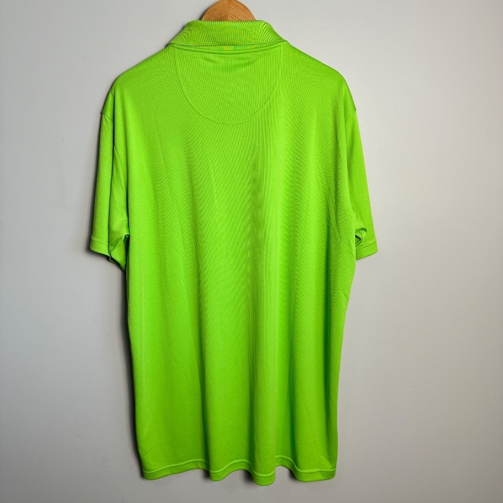 REPP TECH Performance Men's‎ Athletic Polo Golf Shirt Fluorescent Lime Green XLT - Picture 6 of 11